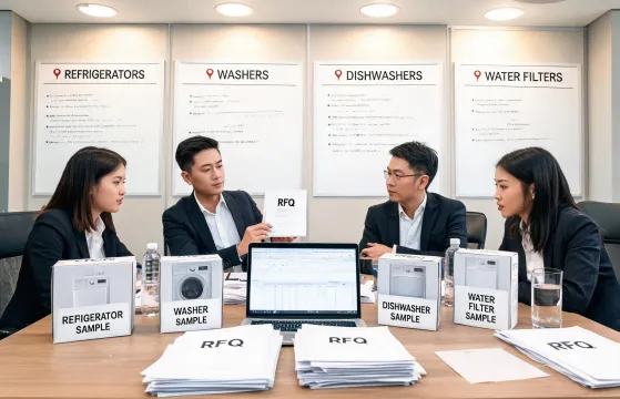 Whirlpool sourcing desk reviewing appliance RFQ