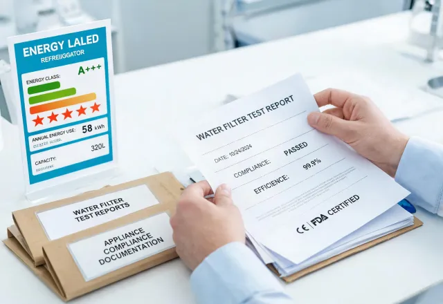 Appliance compliance label and document review